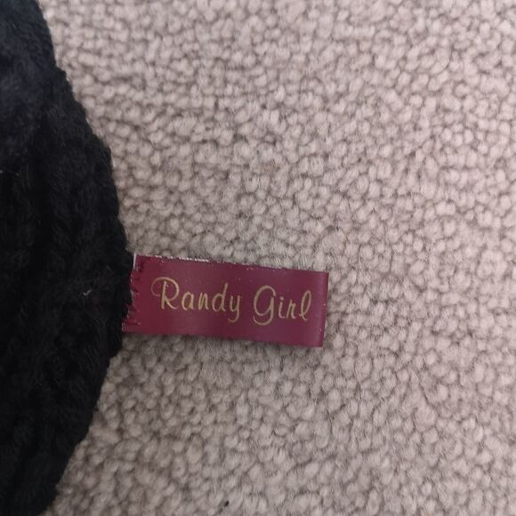Randy Girl Black Knitted Beanie Hat With Pom One Size - Picture 7 of 9